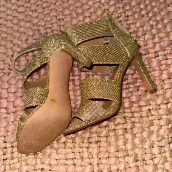 Jessica Simpson women’s gold sparkly heels‎ size 7.5 - Picture 2 of 5